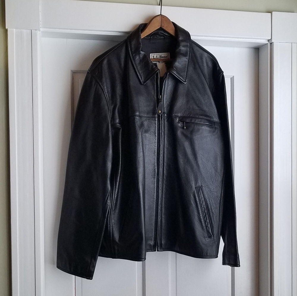 L L Bean Black Leather Jacket